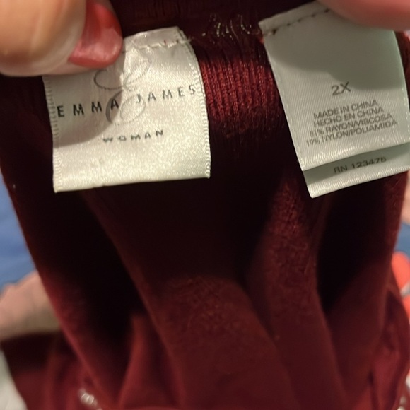 Burgandy cardigan with bling collar - Picture 4 of 4